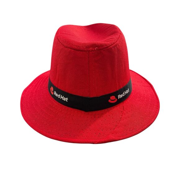 Red Hat Fedora Hat Linux Software Company Swag Tech Stylish Collectible Fedora - Picture 3 of 9